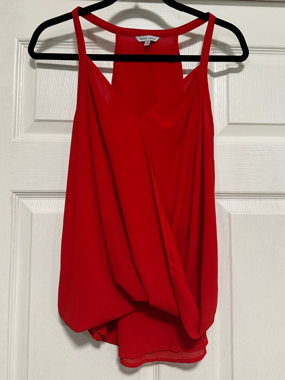 Naked Zebra Women’s M Red Surplice Draped Tank Top